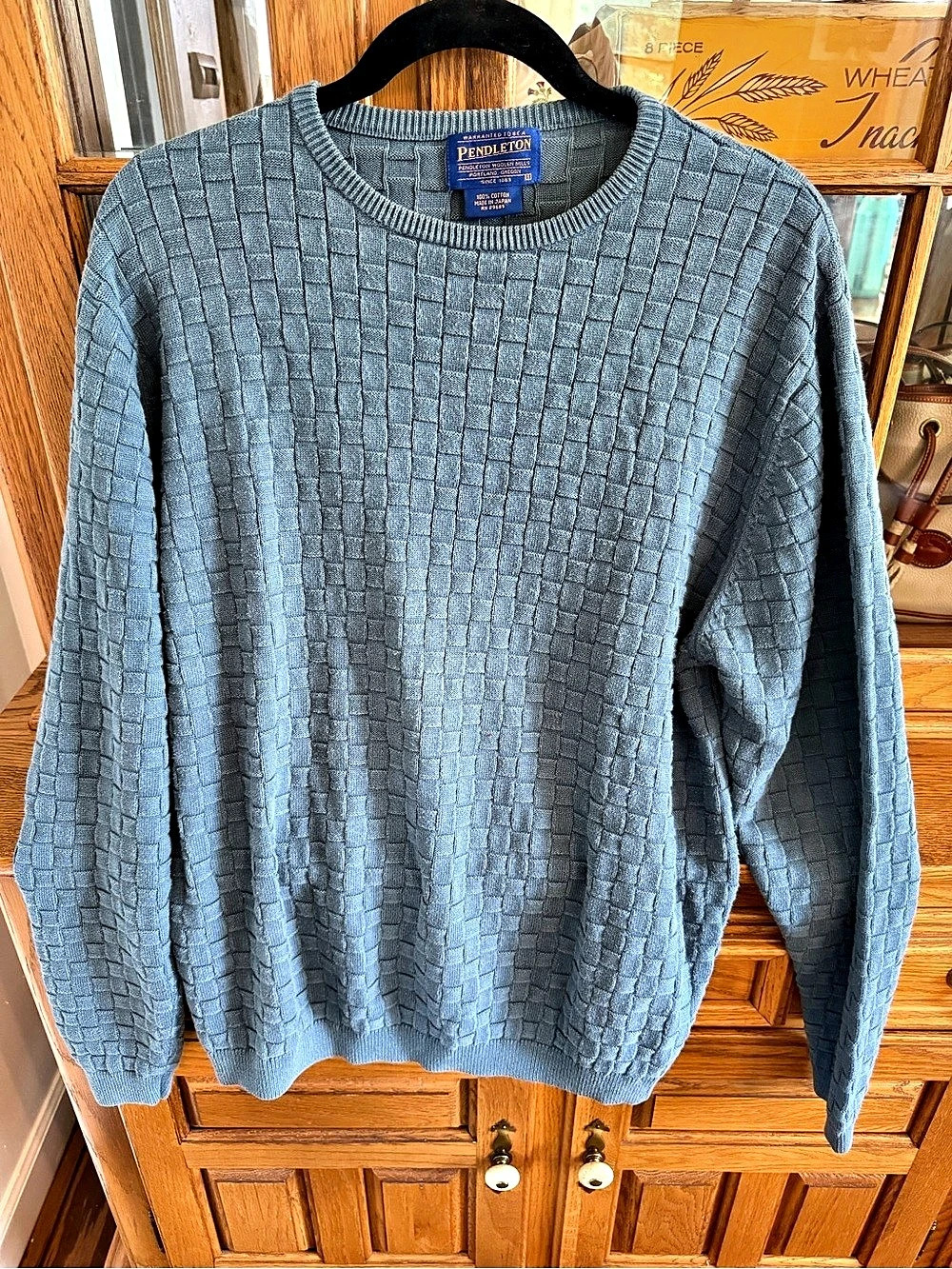 Vintage 1990s Pendleton Cotton Textured Crewneck Sweater Size L